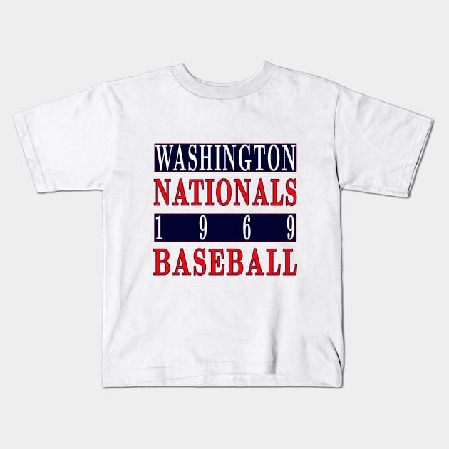 Washington Nationals Baseball 1969 Classic Kids T-Shirt by Medo Creations